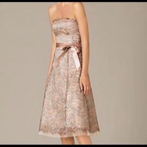 BCBGMaxAzaria Metallic Brown & Pale Pink Dress